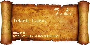 Tokodi Lajos névjegykártya