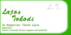 lajos tokodi business card